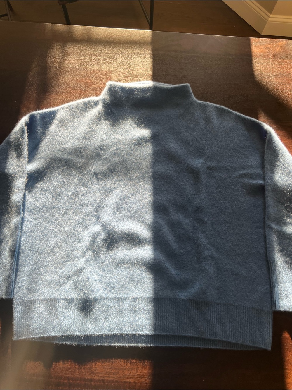 Vince 100% Cashmere Mock Neck Sweater Blue Gray Size XL